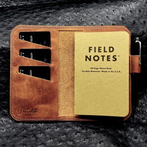 Luxury Personalized Horween Leather Field Notes Cover by Custom Leather and Pen