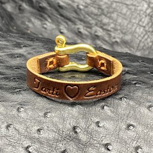 Personalized Handmade Leather Bracelet by Custom Leather and Pen