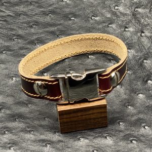 Luxury Boho Leather Stitched Bracelet by Custom Leather and Pen