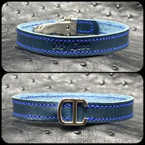 Personalized Leather Bracelet with Cartier Style Deployment Clasp