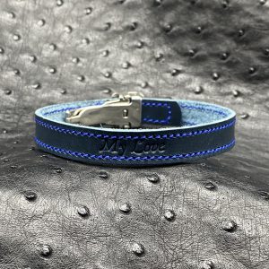 Personalized Leather Bracelet with Cartier Style Deployment Clasp