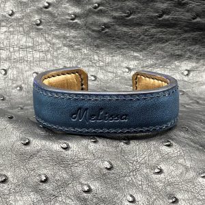 Personalized Leather Cuff Bracelet by Custom Leather and Pen