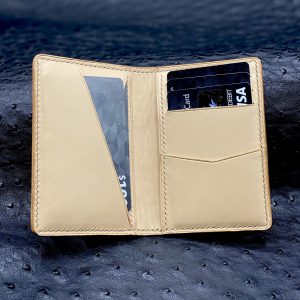 Custom, Personalized Pocket Organizer Wallet in Natural Vachette Luxe