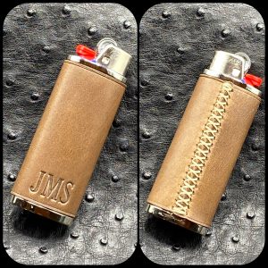 Luxury Hand Stitched Bic Lighter Cases in Horween Leather, Made in