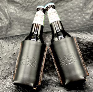 Custom Personalized Beer Bottle & Can Sleeves In Horween Leather