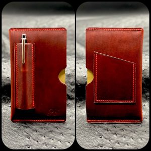 Custom Personalized Leather Field Notes Cover in London Red Horween Dublin