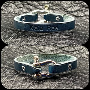 Personalized Leather Cuff, Leather Bracelet, Leather Wristlet with Shackle Clasp