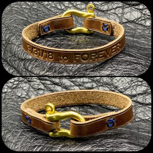 Personalized Leather Cuff, Leather Bracelet, Leather Wristlet with Shackle Clasp