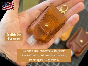 Hand Made Hand Sanitizer Key Chain Cases in Horween Leather