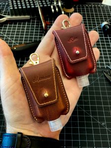 Hand Made Hand Sanitizer Key Chain Cases in Horween Leather