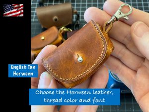 Custom Dog Poop Bag Dispenser, Dog Waste Bag Dispenser in Horween leather