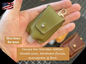 Hand Made Hand Sanitizer Key Chain Cases in Horween Leather