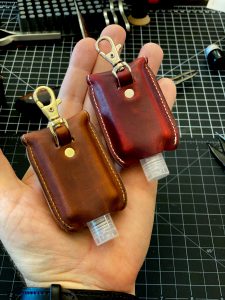 Hand Made Hand Sanitizer Key Chain Cases in Horween Leather