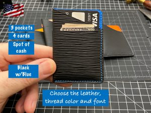 EDC3 Slim Minimalist Card Wallets in Epi Leather