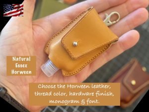 Hand Made Hand Sanitizer Key Chain Cases in Horween Leather