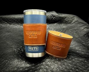 Personalized Sleeves for Yeti Tumblers in Horween Leather