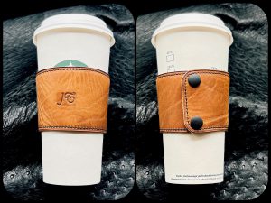 Luxury Personalized Sleeve for Starbucks in Horween Leather,Eco Friendly Reusable wrap for Starbucks