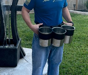 Custom Oyster Shucking Belts and Aprons - Three 4 Quart Configuration
