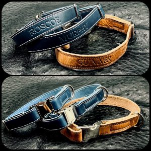 Personalized Luxury Dog Collars Handmade in Horween Leather