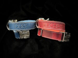 Personalized Luxury Dog Collars Handmade in Horween Leather